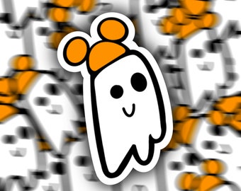 Disney Halloween Ghost Sticker | Ghost with Mickey Ear Hat Sticker | Cute Disney Halloween Sticker | Ghost Disney Sticker | Disney Decal