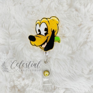 Pluto Badge Reel | Disney Dog Badge Reel | Pluto ID Holder | Disney ID Holder | ID Accessory