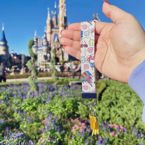 Disney Home Keychain Wristlet | Disney World Castle Keychain | Disney Faux Leather Wristlet | Castle Key Holder