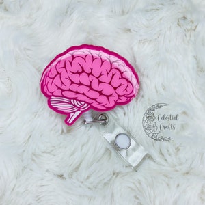Brain Badge Reel | Psychiatry Badge Reel | Badge Accessory | Psychology Badge Reel | Medical Student Retractable ID Holder | Student Gift