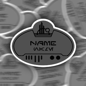 Galaxy&#39;s Edge Cast Member Name Tag Sticker | Star Wars Galaxy&#39;s Edge with Name Sticker | Cast Member Tag Sticker | Disney Name Tag