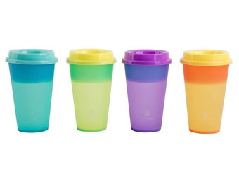Hot Color Changing Cups | Blank Hot Cups | To Go Cups | Reusable Coffee Cups | Color Change Cup | Hot Change Cup