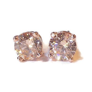 Champagne Morganite Rose Gold Stud Earrings image 3