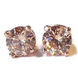 Champagne Morganite Rose Gold Stud Earrings image 2