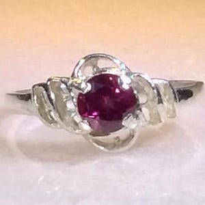 Natural Rhodolite Garnet Sterling Silver Ring, Birthstone Ring, Gemstone Ring, Anniversary Ring