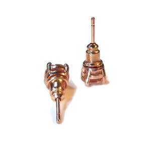 Champagne Morganite Rose Gold Stud Earrings image 6