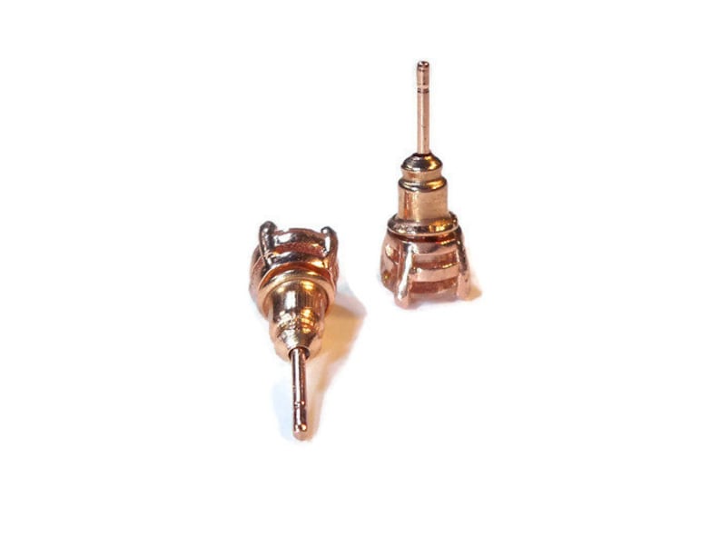 Champagne Morganite Rose Gold Stud Earrings image 6