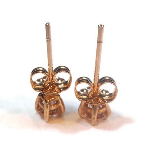 Champagne Morganite Rose Gold Stud Earrings 4mm image 9