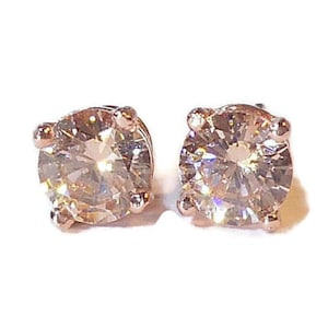 Champagne Morganite Rose Gold Stud Earrings image 1