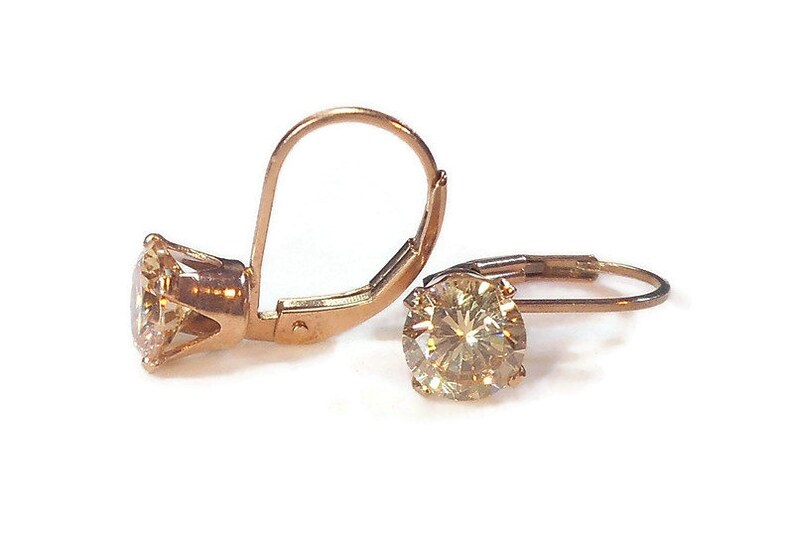 Morganite Earrings6mm Morganite Lever BackBridal image 0