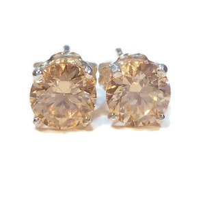 Morganite Stud Earrings, 6mm Morganite Studs, Gift for Her, Anniversary Gift, Gemstone Earrings, Handmade Earrings
