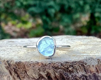 Aquamarine Silver Ring, March Birthstone Jewellery, Natural Gemstone Silver Jewellery