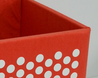 Dots print Soft orange toy storage basket box nursery in modern style children room kids playroom for baby girl for baby boy room decor