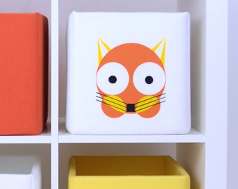 Shy and loving FOX Toy Storage Box Basket Bin Storage Container Organizer - kids room,  girls boys nursery for organization