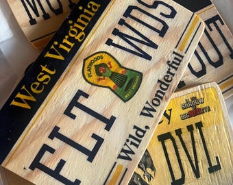 Wooden License Plate “Flatwoods Monster” Wall Decor