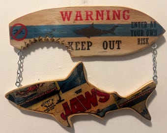 Surfboard Shark Wall Decor