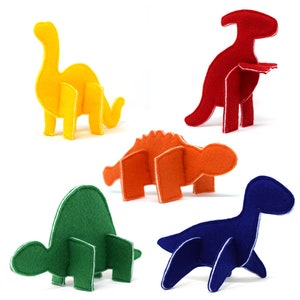 Felt 3D Puzzle Dinosaurs FULL SET PDF Sewing Pattern - Set of 10 Dinosaur Felt Puzzles - Felt Dinosaurs - Soft Toy Sewing Pattern