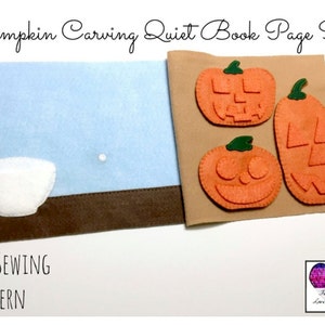 Pumpkin Carving Quiet Book Page Set PDF Sewing Pattern image 1