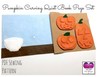 Pumpkin Carving Quiet Book Page Set - PDF Sewing Pattern