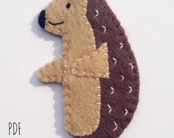 Hedgehog Finger Puppet PDF Sewing Pattern