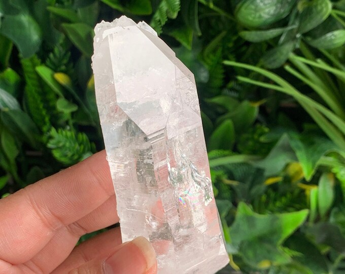 186g Optical Lemurian Clear Quartz Points, Double Terminated, Self Healing, Chisel Point, High Quality, Stone of Amplifying Energy