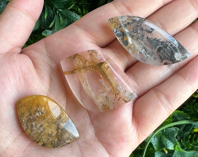 Dendritic Golden Healer Pendant, Teardrop, Feather, Brazil, Pick Your Own, Perfect for Wire Wrapping and Jewelry Making, Stone of Clarity