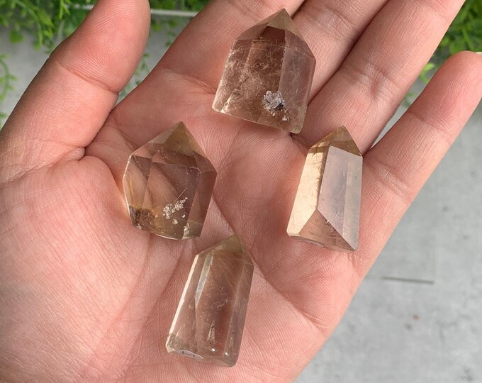 Mini Smoky Quartz Towers with Golden Rutile Inclusions, High Quality, Pick Your Own, Stone of Amplifying Intentions