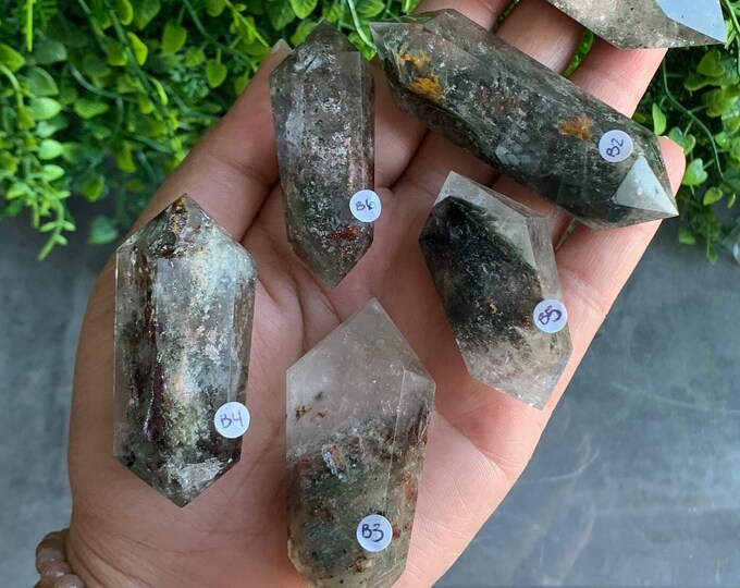 Double Terminated Garden Quartz Cut Wands, Lodalite, B, Collectors Item, Stone of Amplifying Energy