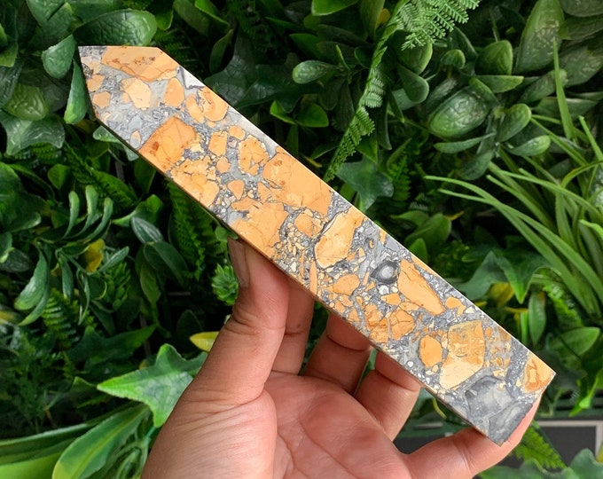 388g Tall and Skinny Maligano Jasper Tower, Beautiful Warm Colors, Stone of Protection