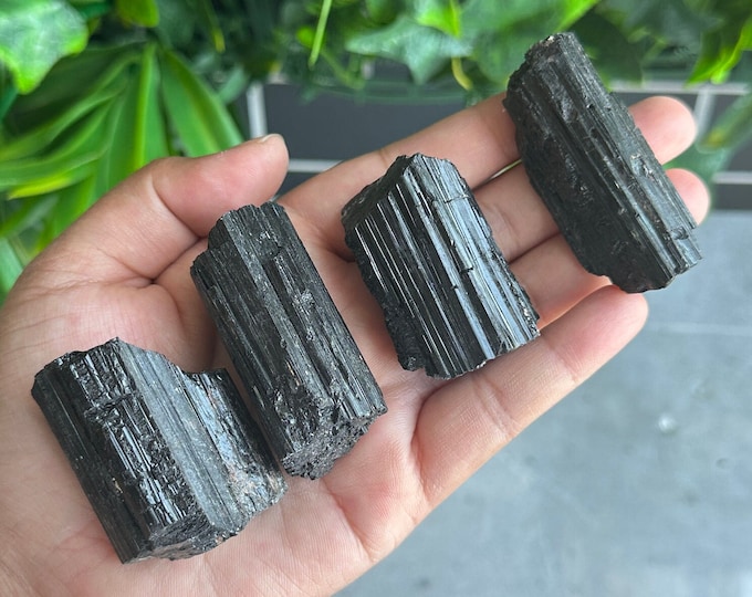 Small Haystack Black Tourmaline Piece, Some with Micca, A5 to A8, Raw Stone, Stone of Grounding Negative Energy