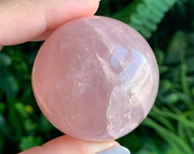 147g Deep Pink Rose Quartz Sphere, Gemmy, Madagascar, Stone of Universal Love