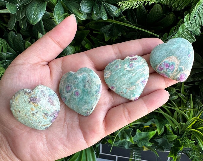 Ruby in Fuchsite Heart, Good for Jewelry, Stone of Self Esteem