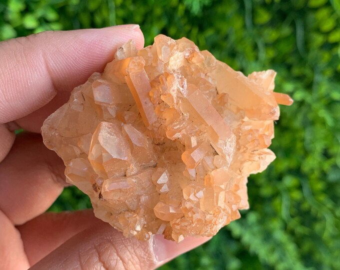 70g Iron Coated Quartz Cluster, Fire Quartz, Tantric Twin, Big Points, Mexico, Stone of Motivation