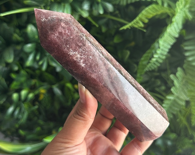 326g Strawberry Quartz Generator Tower, Stone of Clarity and Self Love