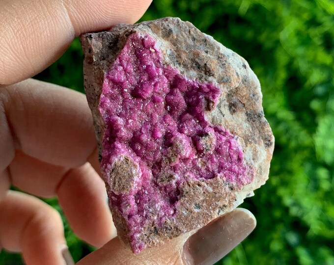 63g Electric Pink Cobalto Calcite Cluster, Flower Formations, Dendrite, Malachite, Stone of Joy