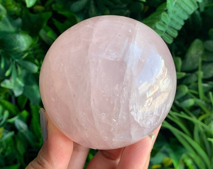 461g Pink Rose Quartz Sphere, Gemmy, Madagascar, Stone of Universal Love
