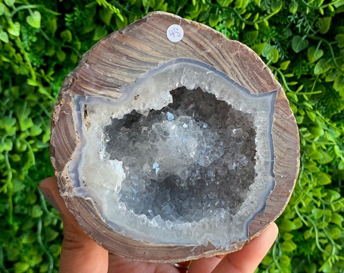 545g Druzy Agate Geode Show Piece, Stand Included, Stone of Connection