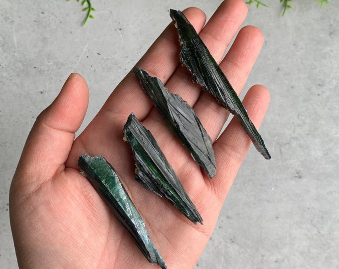 Beautiful Vivianite Sheath Specimen, D21 to D24, Viridian Green, Fire Element, Brazil, Pick Your Own, Stone of Protection