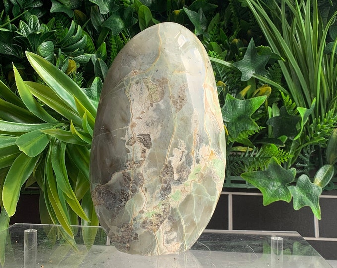 2411g Pastel Green Garnierite Freeform, Extra Large, Adularescence, Natural Drusy, Green Moonstone, Stone of Emotional Balance