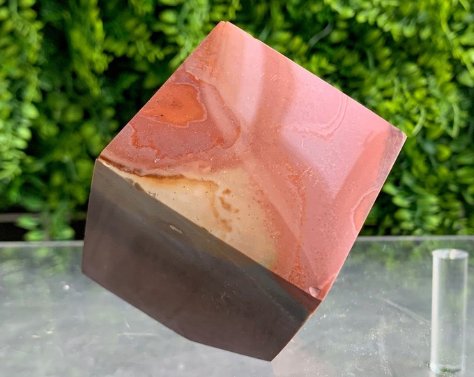 352g Polychrome Jasper Corner Standing Cube, Stone of Grounding