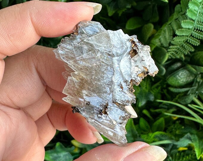 20g Small Blue Barite Sheaths Specimen, Chatoyant, Native Dirt Inclusions, Morocco, Stone of Connection