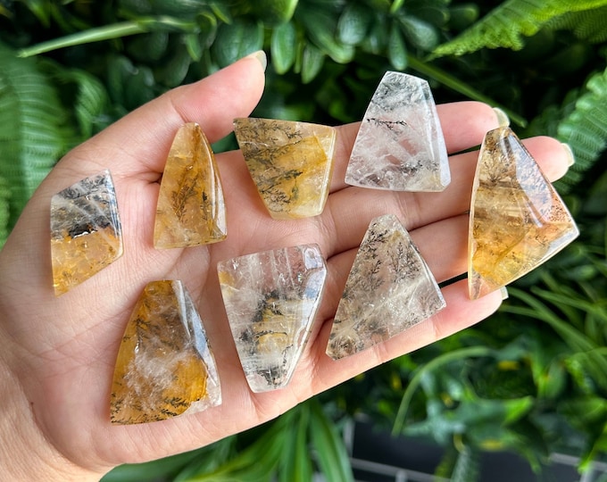 Dendritic Golden Healer Pendant, Triangular, Brazil, Pick Your Own, Perfect for Wire Wrapping and Jewelry Making, Stone of Clarity