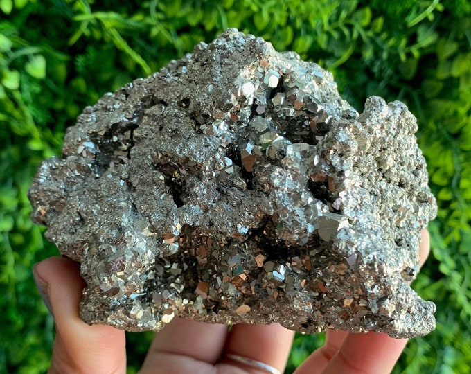 746g Large Coco Pyrite Cluster, Small Natural Coco Facets, Stone of Prosperity, Peru