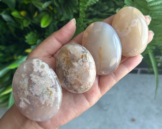 1pc Large Fascinating Flower Agate Palm Stone, High Quality, Stone of Manifesting Our Potential