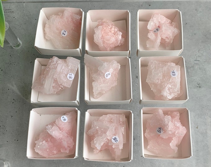 Rare Pink Halite Cluster Specimen, Set N34 to N42, Owens Lake 22, Inyo County, California, High Quality, Pick Your Own, Stone of Self Love