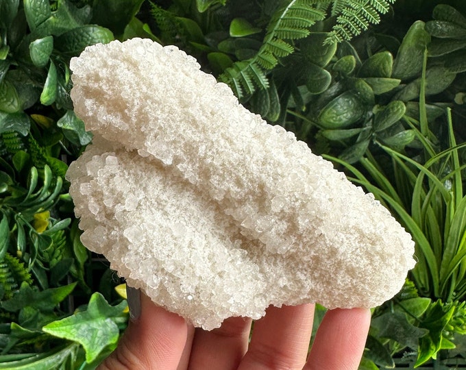 214g Druzy Spirit Chalcedony Stalactite Cluster, India, Stone of Self Esteem