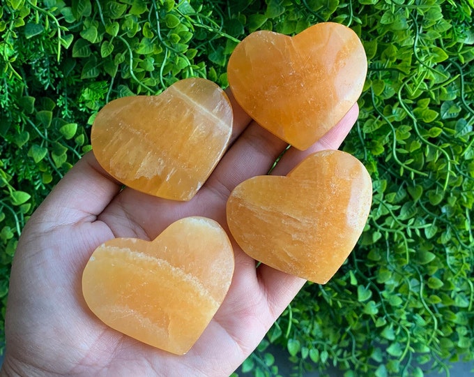 One Orange Calcite Heart, Brazil, Pick Your Own, Stone of Creativity