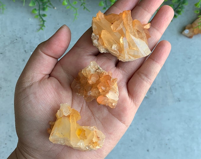 Small Rare Tangerine Lemurian Quartz Cluster, Pick Your Own, High Quality, Self Healing, Brazil, Stone of Joy