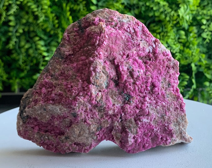 371g Electric Pink Cobalto Calcite Cluster, Flower Formations, Dendrite, Malachite, Stone of Joy