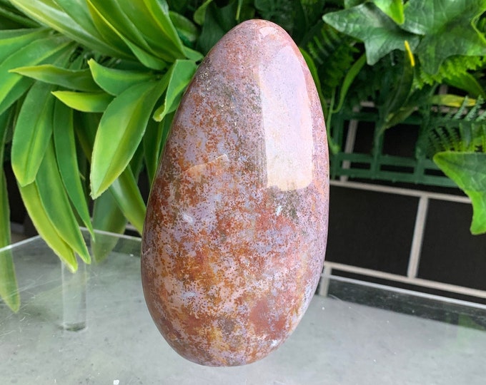 Orbicular Ocean Jasper Freeform, Pastels, Purple Jasper, Druzy Pockets, Stone of Uplifting Energy